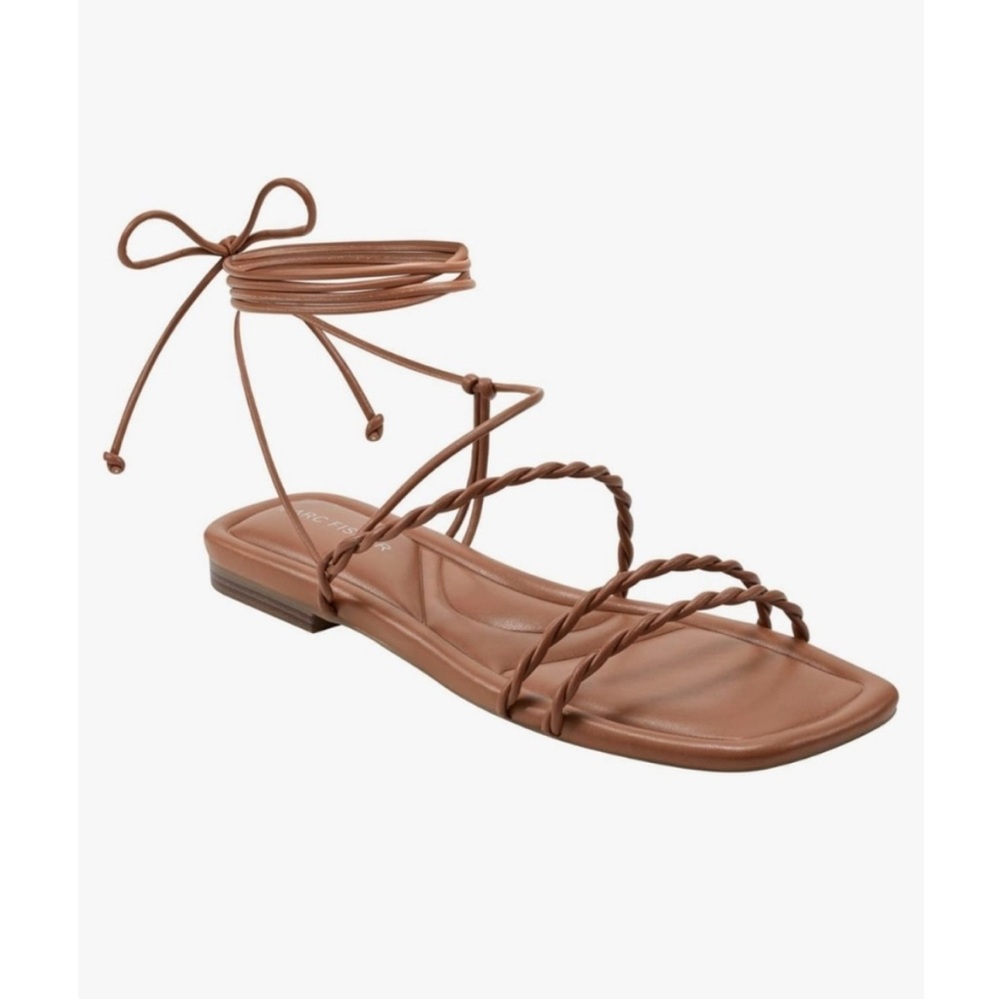 Marc Fisher wrap-up sandals size 7 in cognac brown